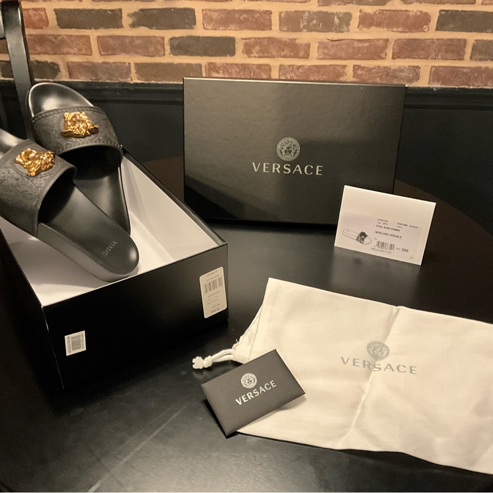 Versace Black and Gold Sandals